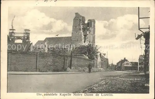 Lens Pas de Calais zerstoerte Kapelle Notre Dame de Loretto 1. Weltkrieg Kat. Lens