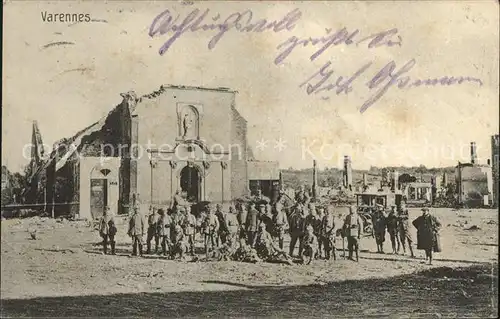 Varennes en Argonne Ruines Grande Guerre 1. Weltkrieg Soldaten Kat. Varennes en Argonne