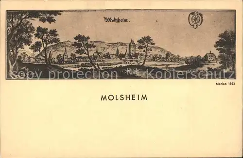 Molsheim Gesamtansicht nach Merian 1663 Kat. Molsheim