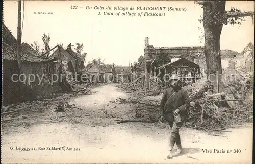 Flaucourt Coin du village Ruines Grande Guerre 1. Weltkrieg Kat. Flaucourt