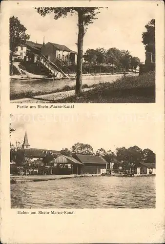 Gerden Lagarde Partie am Rhein Marne Kanal Hafen Kat. Lagarde