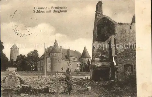 Blamont Doubs Schloss mit Burgturm Ruinen 1. Weltkrieg Grande Guerre Kat. Blamont