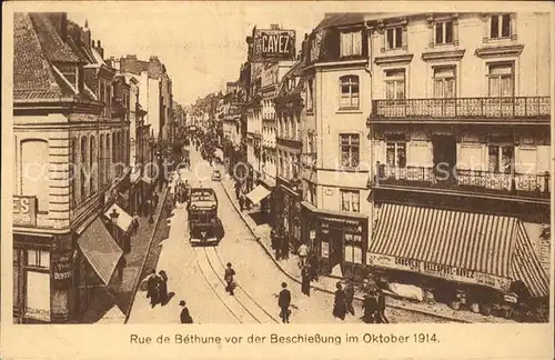 Lille Nord Rue de Bethune vor der Beschiessung Oktober 1914 Strassenbahn Kat. Lille