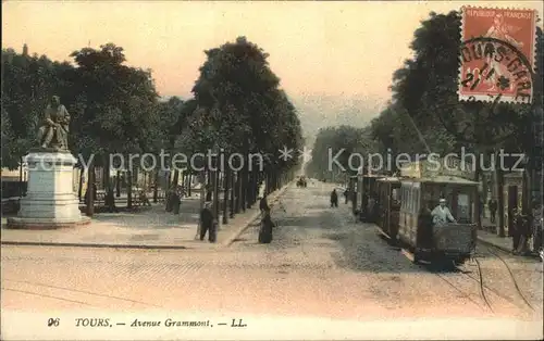 Tours Indre et Loire Avenue Grammont Tram Monument Statue Kat. Tours