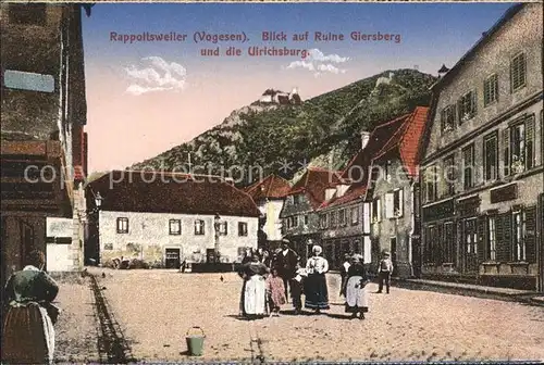 Rappoltsweiler Haut Rhin Elsass Blick auf Ruine Giersberg Ulrichsburg Kat. Ribeauville