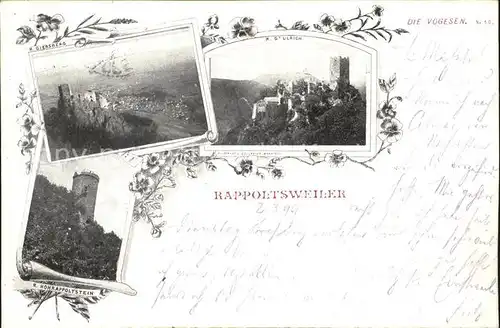 Rappoltsweiler Haut Rhin Elsass Ruine Giersberg Ulrichsburg Hohrappoltstein Deutsche Reichspost Kat. Ribeauville