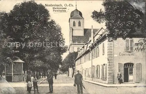 Neubreisach Marktstrasse Paradeplatz Kirche Kat. Neuf Brisach