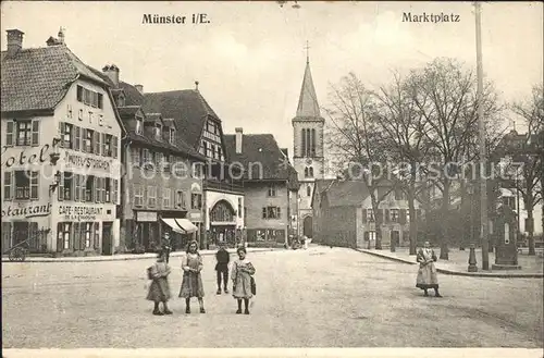 Muenster Haut Rhin Elsass Marktplatz Turm Kat. Munster