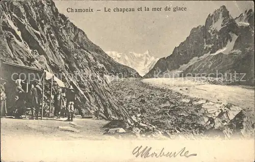 Chamonix Chapeau et Mer de Glace Glacier Gletscher Kat. Chamonix Mont Blanc