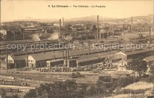 Le Creusot Saone et Loire Vue generale La Fonderie Industrie Kat. Le Creusot