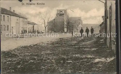 Saint Hilaire le Petit Kirche Ruinen 1. Weltkrieg Grande Guerre Kat. Saint Hilaire le Petit