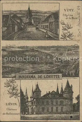 Vimy Eglise Mont Lorette Lievin Chateau de Rollencourt Kat. Vimy