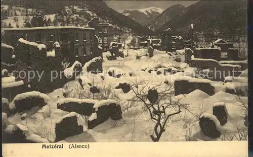 Metzeral Haut Rhin Ruines Grande Guerre 1. Weltkrieg im Winter Kat. Metzeral