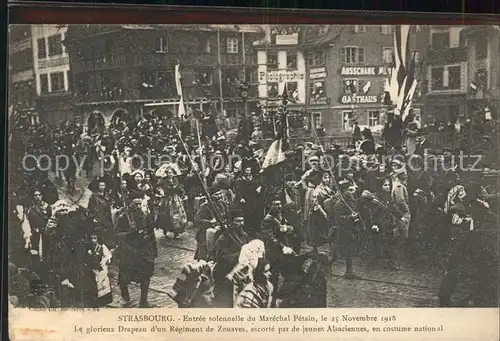 Strasbourg Alsace Entree solennelle du Marechal Petain November 1918 Kat. Strasbourg