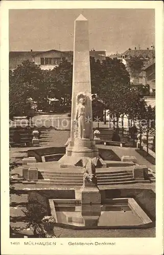 Muelhausen Elsass Gefallenen Denkmal Kat. Mulhouse