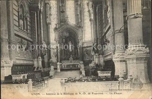 Lyon France Interieur de la Basilique de Notre Dame de Fourviere Choeur Kat. Lyon