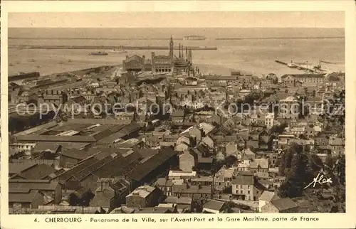Cherbourg Octeville Basse Normandie Panorama de la ville Avant Port Gare Maritime Kat. Cherbourg Octeville