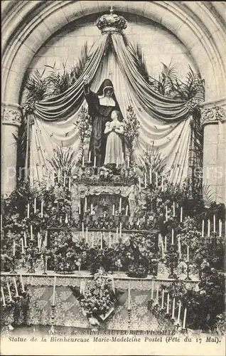 Saint Sauveur le Vicomte Statue de la Bienheureuse Marie Madeleine Postel Abbaye Kat. Saint Sauveur le Vicomte