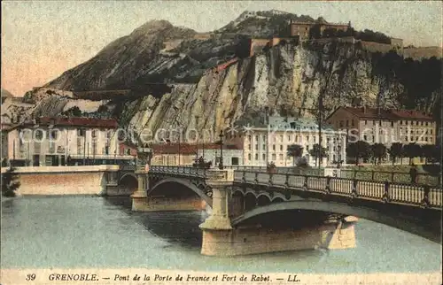 Grenoble Pont de la Porte de France et Fort de Rabel Kat. Grenoble