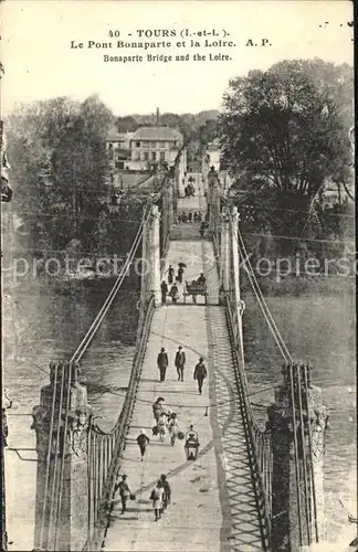 Tours Indre et Loire Pont Bonaparte et la Loire Kat. Tours