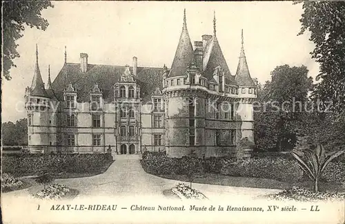 Azay le Rideau Chateau National Musee de la Renaissance XV siecle Kat. Azay le Rideau