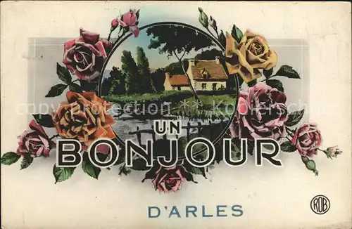 Arles Bouches-du-Rhone Florale Karte / Arles /Arrond. d Arles