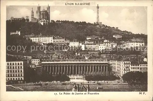 Lyon France Palais de Justice et Fourviere Basilique Kat. Lyon