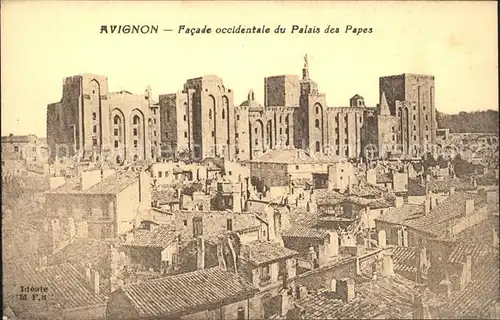 Avignon Vaucluse Facade occidentale du Palais des Papes Kat. Avignon