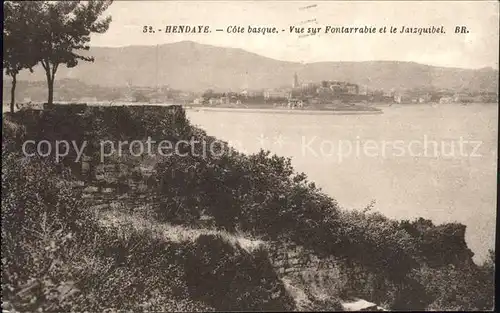 Hendaye Pyrenees Atlantiques Panorama Cote basque vue sur Fontarrabie et le Jaizquibel Kat. Hendaye