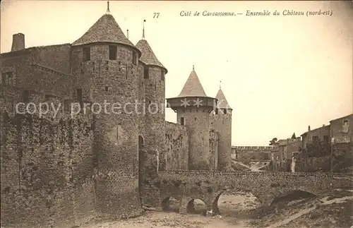Carcassonne La Cite ensemble du Chateau Kat. Carcassonne