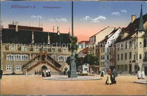 Muelhausen Elsass Rathausplatz Kat. Mulhouse