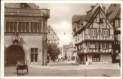 Colmar Haut Rhin Elsass Langgasse beim Kaufhaus Fachwerkhaus Kat. Colmar