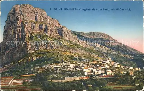 Saint Jeannet Grasse Vue generale et le Baou Montagne Kat. Saint Jeannet