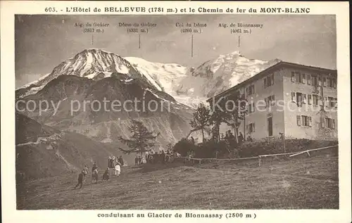 Chamonix Hotel de Bellevue Chemin der Fer Glacier de Bionnassay Kat. Chamonix Mont Blanc