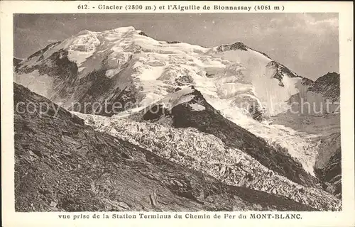 Chamonix Glacier Aiguille de Bionnassay vue prise de la Station Terminus Chemin de Fer Kat. Chamonix Mont Blanc