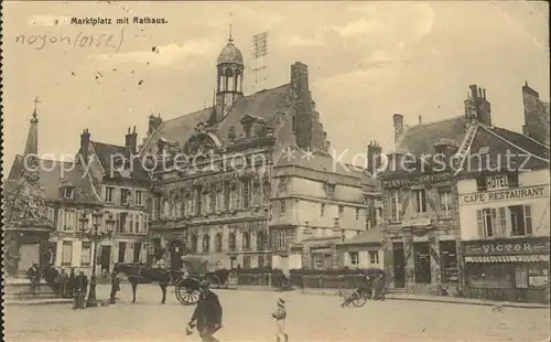 Noyon Oise Marktplatz mit Rathaus Kat. Noyon