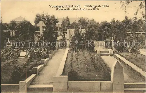 Vouziers Heldengrab 1914 Gedenktafel von 1870 Kat. Vouziers