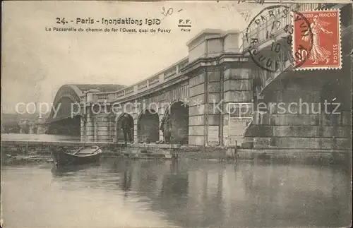 Paris Inondations Janvier 1910 Hochwasser Katastrophe Kat. Paris