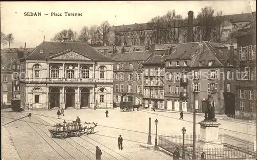 Sedan Ardennes Place Turenne Monument Pferdefuhrwerk Kat. Sedan