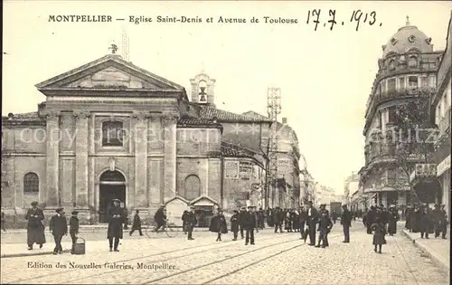 Montpellier Herault Eglise Saint Denis et Avenue de Toulouse Kat. Montpellier