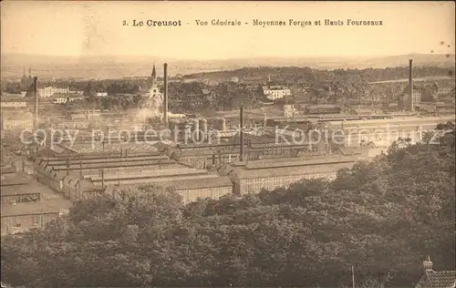 Le Creusot Saone et Loire Vue generale Moyennes Forges et Hauts Fourneaux Industrie Kat. Le Creusot