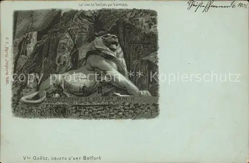 Belfort Alsace Le Lion de Belfort par Bartholdi Kat. Belfort