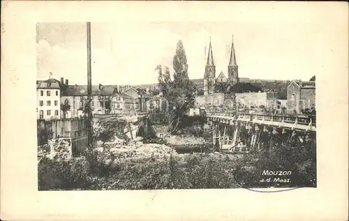 Mouzon Ardennes Pont Eglise Grande Guerre 1. Weltkrieg Kat. Mouzon