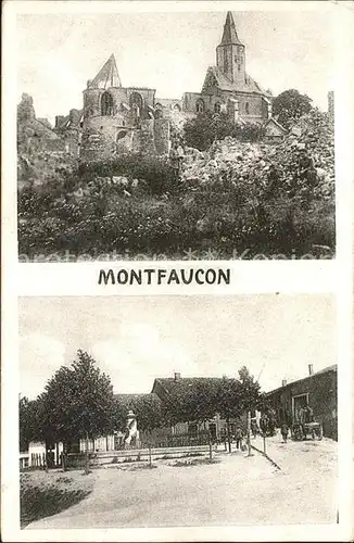 Montfaucon d Argonne Vue partielle Eglise Ruines Grande Guerre 1. Weltkrieg Kat. Montfaucon d Argonne
