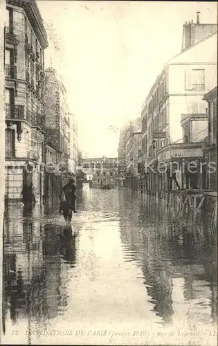 Paris Inondations Janvier 1910 Hochwasser Katastrophe Kat. Paris