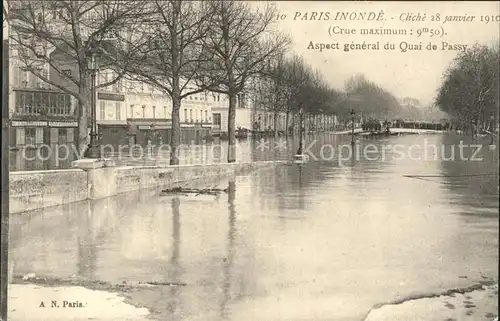 Paris Inondations Janvier 1910 Quai de Passy Hochwasser Katastrophe Kat. Paris