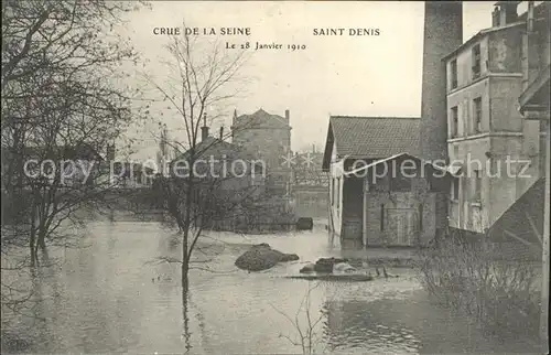 Paris Crue de la Seine Inondations Janvier 1910 Saint Denis Hochwasser Katastrophe Kat. Paris