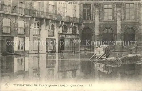 Paris Inondations Janvier 1910 Quai Conti Hochwasser Katastrophe Kat. Paris