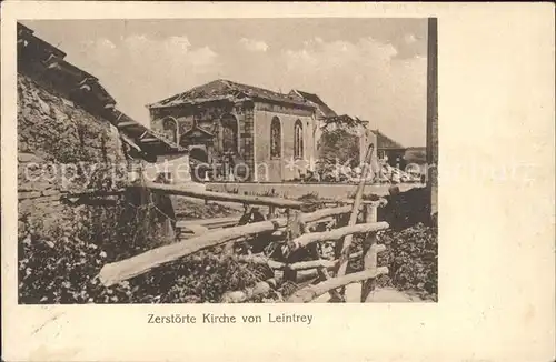 Leintrey Zerstoerte Kirche Ruinen 1. Weltkrieg Grande Guerre Kat. Leintrey