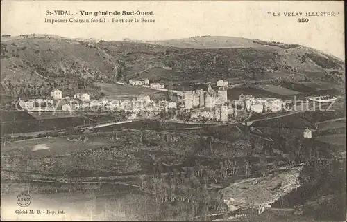 Saint Vidal Vue generale Chateau Pont sur la Borne Kat. Saint Vidal